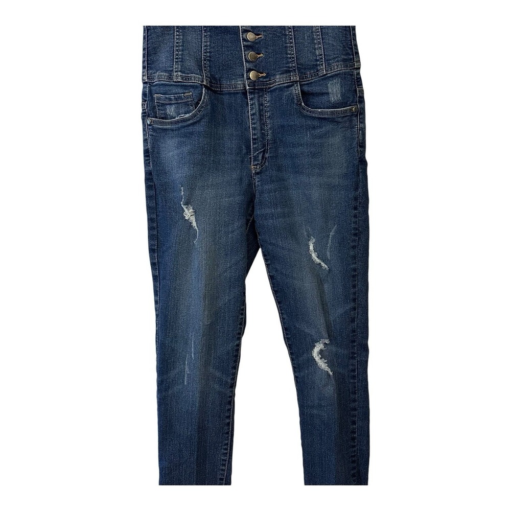 Venus Womens Denim Jeans 4 Button Highrise Closure Straight Leg Med Wash Sz 10